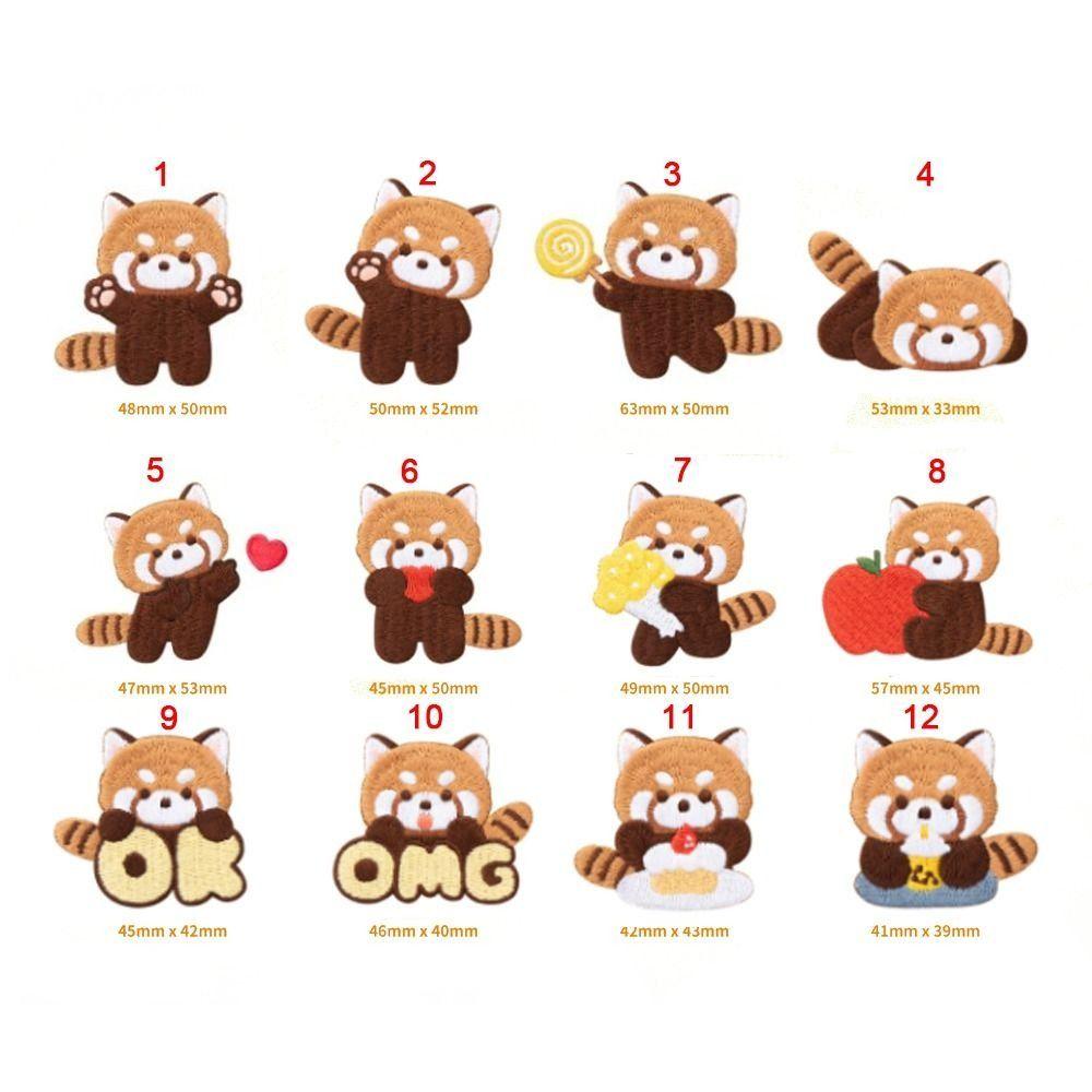 Apparel Lesser Panda Red Panda Patches Cartoon Self-adhesive Embroideried Badges Cute DIY Clothes Sticker Phone Case