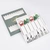 Cartoon Christmas Tree Stainless Steel Dessert Cutlery Set: Cute Fruit Fork & Spoon Gift