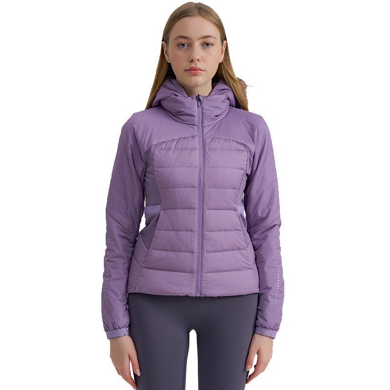 New autumn and winter women's short sports down jacket high-end slim fit, light and warm running yoga jacket
