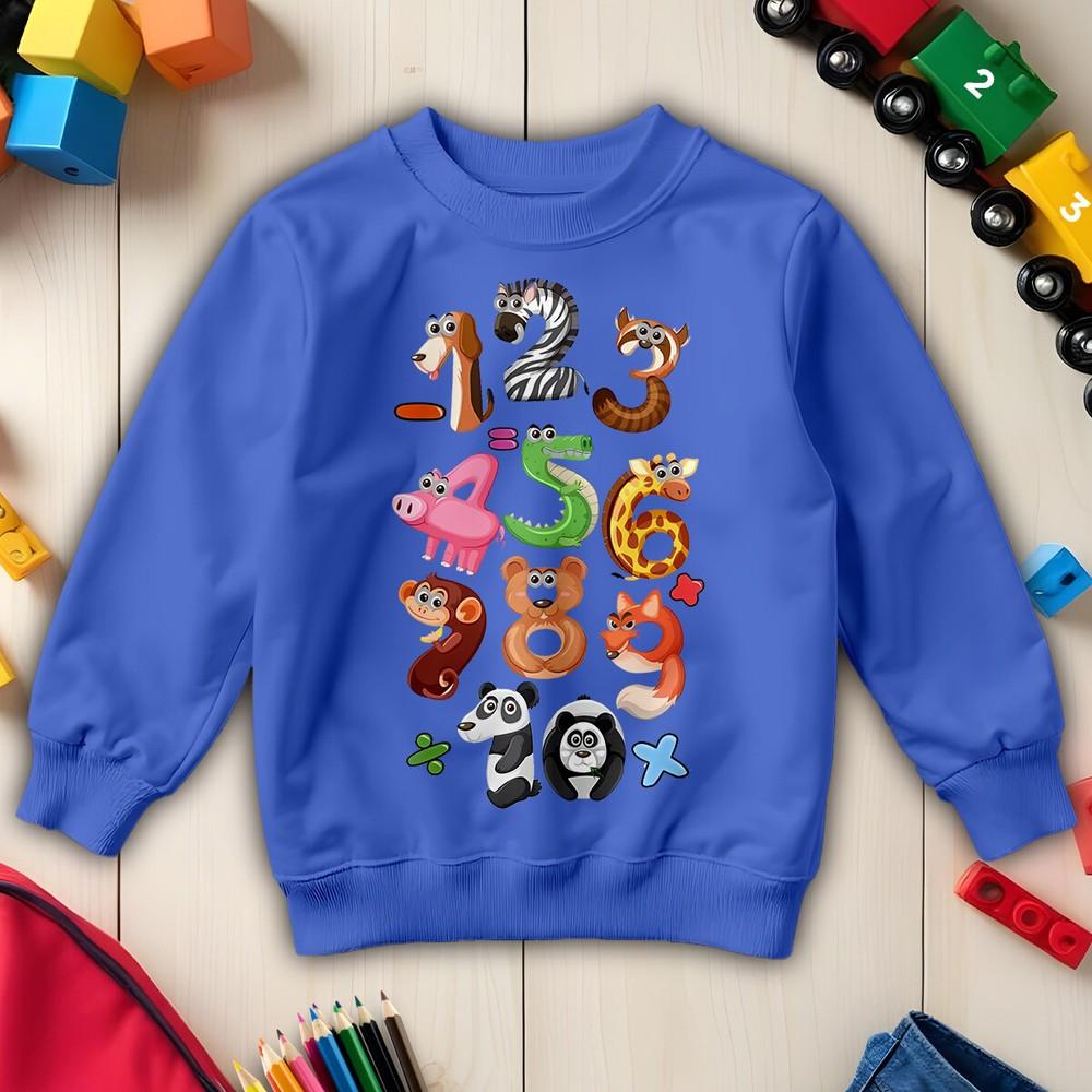 

Мальчики и девочки Дизайн с животными Идеи для Дня Чисел Свитшот для #ND M