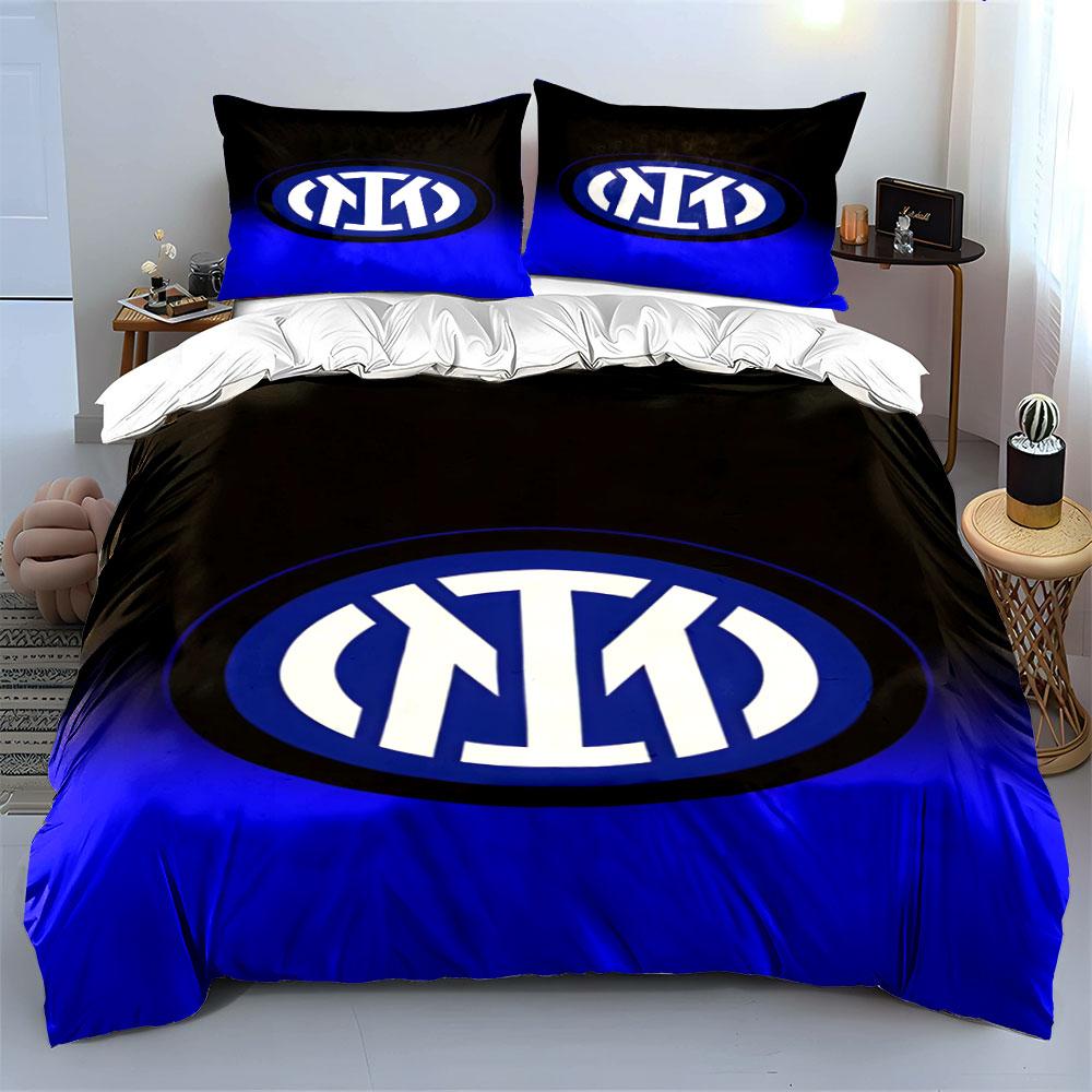 Inter Milan Logo Pattern. Bedding Sets Duvet Cover Sets Duvet Covers Pillowcases(1 * Duvet Cover 2 * Pillowcases Without Duvet Insert)
