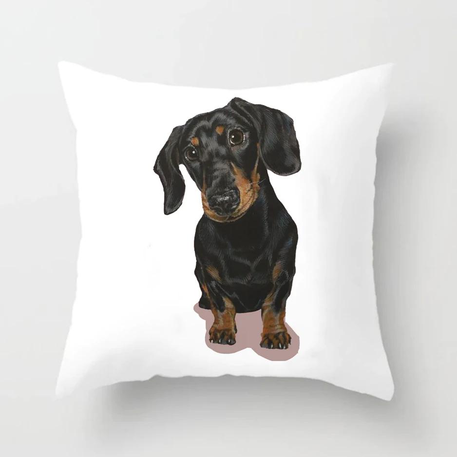 Dachshund Cushion Cover Kids Gift 45x45cm Cute Dog Animals Puppy Pillows Covers Sausage Throw Pillow Cases Custom Pillowcase