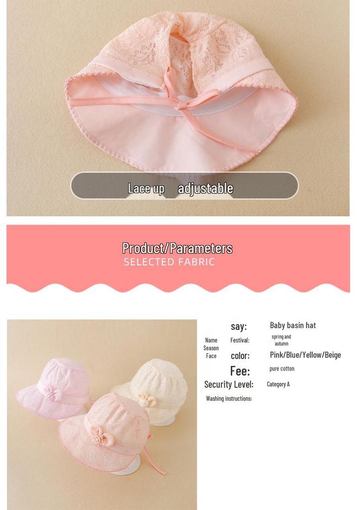 Girls' Lace Princess Sun Hat - Cute & Adorable Wide Brim for Spring/Summer