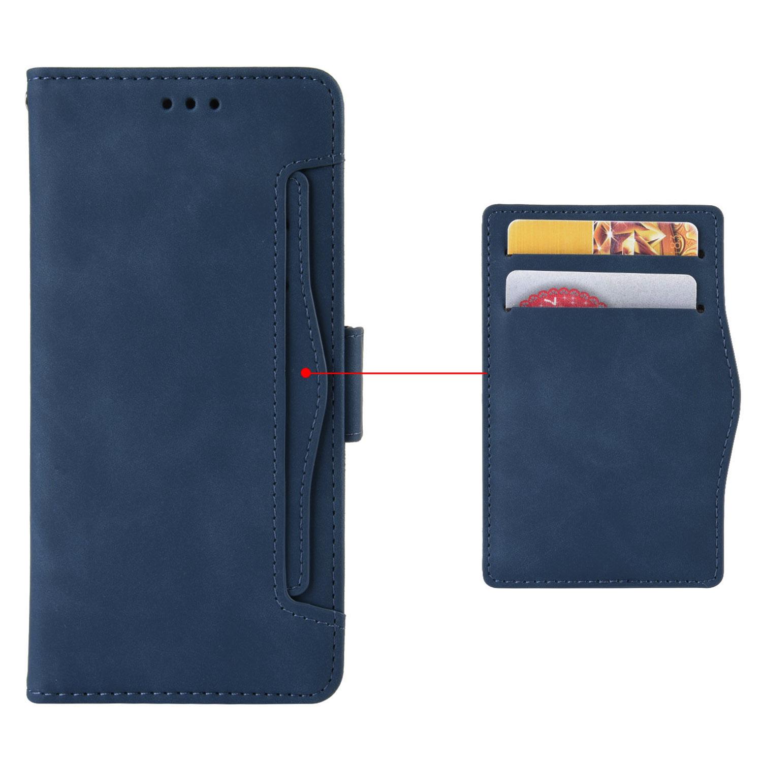 

For Infinix Zero 30 4G X6731B Case Anti-Drop PU Leather Wallet Phone Cover with Multiple Card Slots Blue