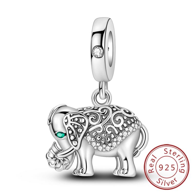 S Copper Charms Beads Pendant Elephant Cat Dog Animal Beads Fit Original Bracelet Charms Women Jewelry