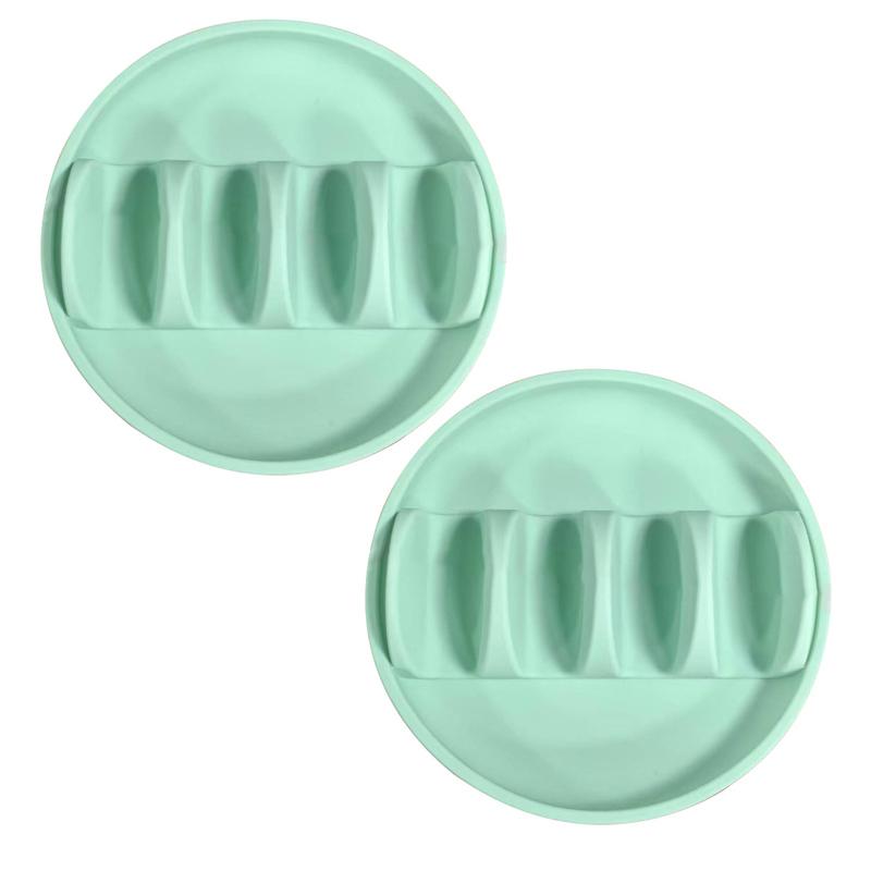 Silicone Taco Serving Tray Set of 2 Multi-Slot Non-Slip Holder for Soft Hard Tacos Dishwasher Safe Kitchen BBQ Versatile Plates