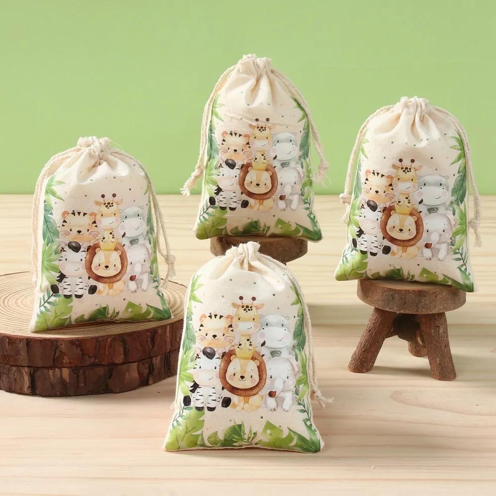 Fabric bags for storage, for Christmas gifts, linen gift bags 15 * 10 cm, 12 pcs.
