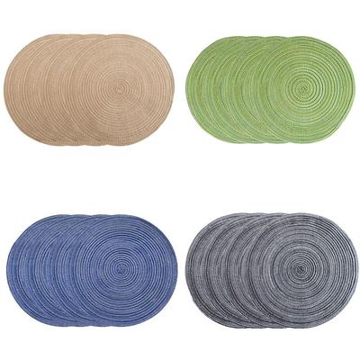 4pcs Heat Resistant Round Placemats Coasters Washable Table Place Mat for Dining Table
