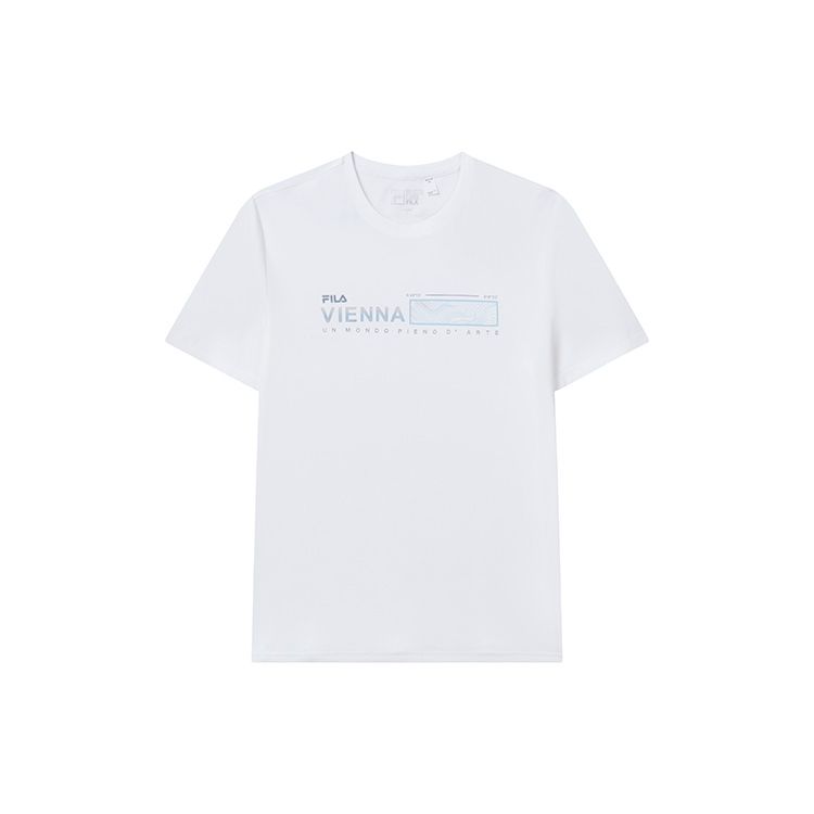 

Fila Повседневная футболка с надписью, круглым вырезом и короткими рукавами, мужские топы, стандартная - белая F11M237102F-WT XXL