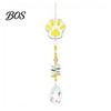K9 Crystal Wind Chime Cat Paw Chimes, Suncatchers for Windows Hanging, Window Hanging Decor Prism Rainbow Maker Indoor Outdoor Home Garden Multi-color