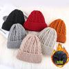 Twist wool hat women's autumn and winter thickened velvet warm ear protection cold hat hot-selling sleeve knitted hat
