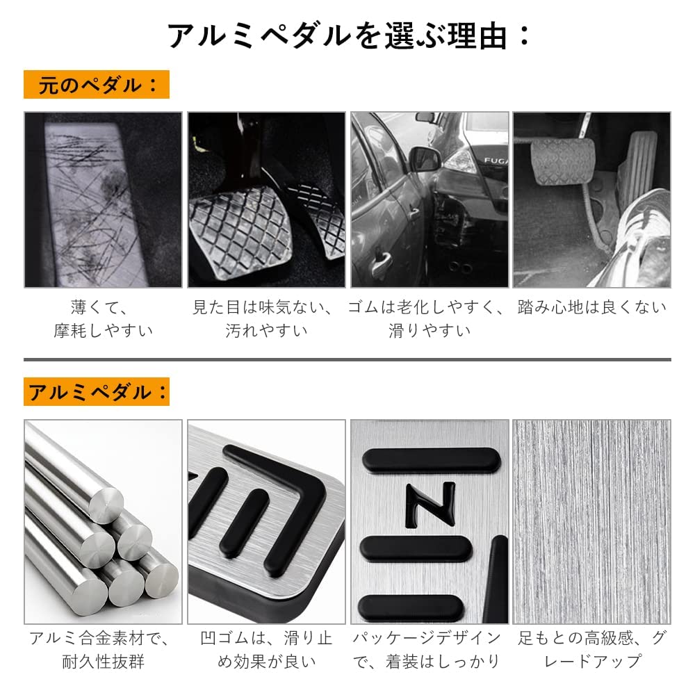 Futwod Honda N-BOX N-WGN N-VAN N-ONE Pedal Cover Aluminum Pedal Parts HONDA N Series