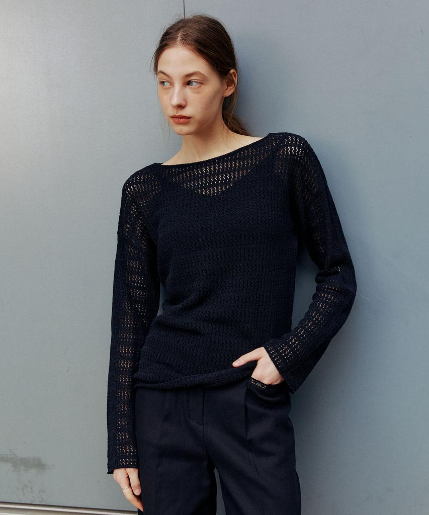 ARTID Linen Oversized See-Through Knit_Black