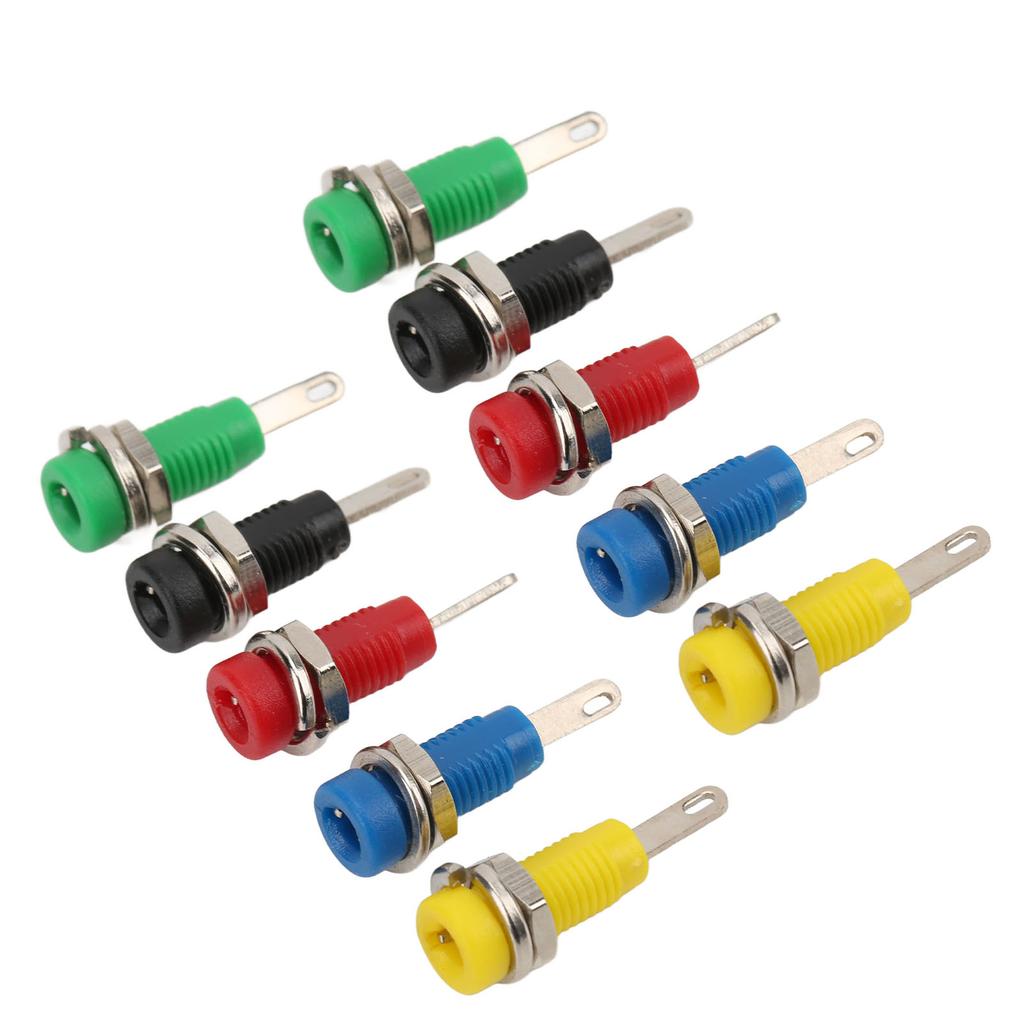 J.40003 2mm Einbaubuchse 5 Farben 30Vac?60VdcMaximum.10A Bananenbuchse mit Blattfeder für
