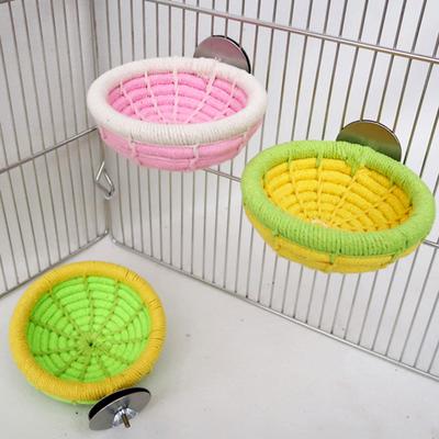 Nido Colgante para Pájaros Mascotas Cama para Dormir Cuerda de Algodón Cueva Jaula Juguetes Suave Casa de Pájaros Cabaña para Cacatuas Loros Periquitos Hámster