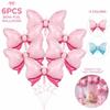 6Pcs Large Aluminum Foil Balloons Reusable Party Balloons Decorative Bow Balloons  Gender Reveal