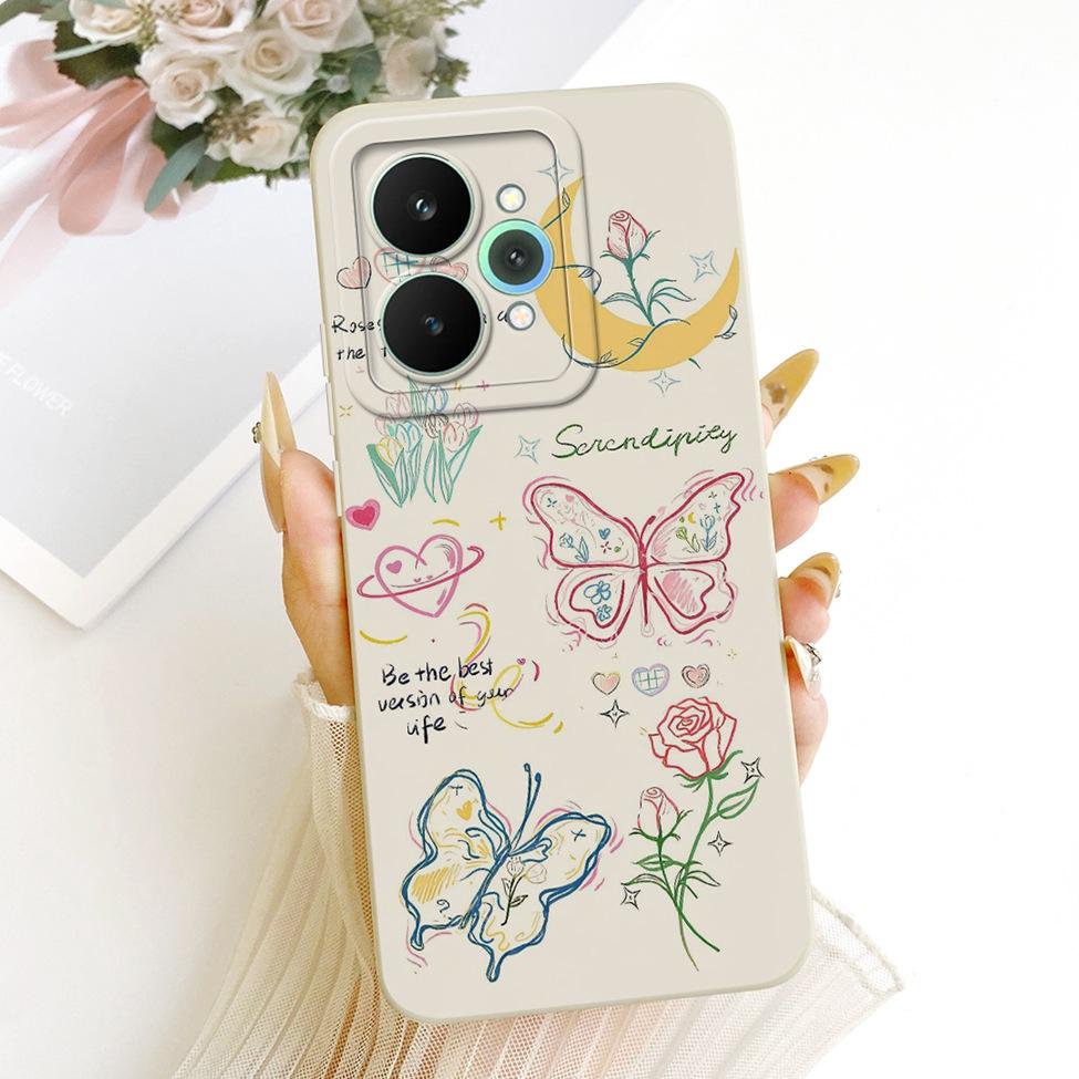 Cover For Realme 15 Pro Casing RMX5101 Silicone Luxury Fashion Flowers Kawaii Cute Painted Shockproof Phone Case