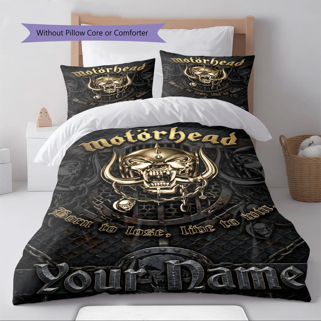 Set Biancheria da Letto Personalizzato con Nome e Motivo Motörhead Copripiumino Federa Decorazione per la Casa Regalo (1 * copripiumino + 2 * federa, senza nucleo)