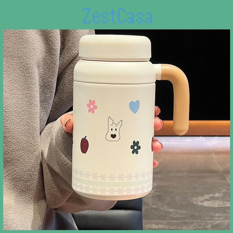 Cute Dog Ins Style Insulated Water Bottle With Handle For Office And Home Use