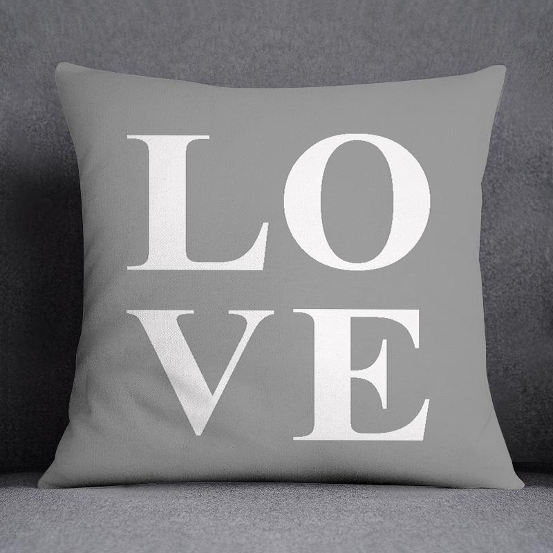 Gray White Cushion Cover Geometric Sofa Pillowcase Home Bedroom Decor
