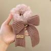New Korean Wool Bow Elastic Hair Bands Women Cute Elegant Hair Rope Ties Girls Updo Barrettes Headwear Ladies Hair Accessories