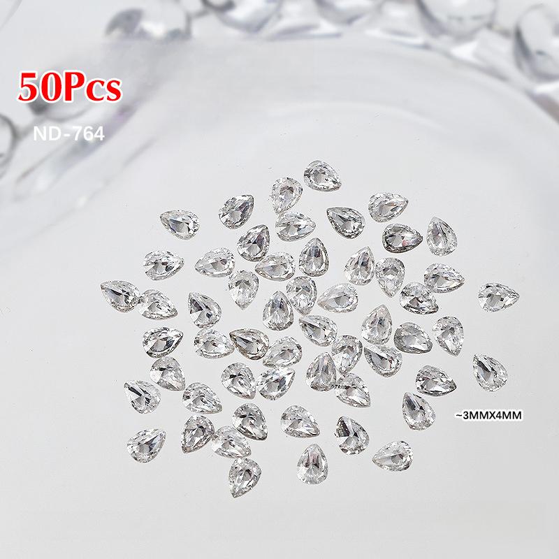 50Pcs Mini Zircon Diamonds Nail Art  Decor Manicure Charms Glitter 3D Crystals For Women Girls Nail Decor Craft
