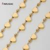 18K Gold Plated Brass 6*6mm Cute Heart Beaded Link Chain For DIY Handmade Jewelry Necklace Bracelet Making Accessories Supplies