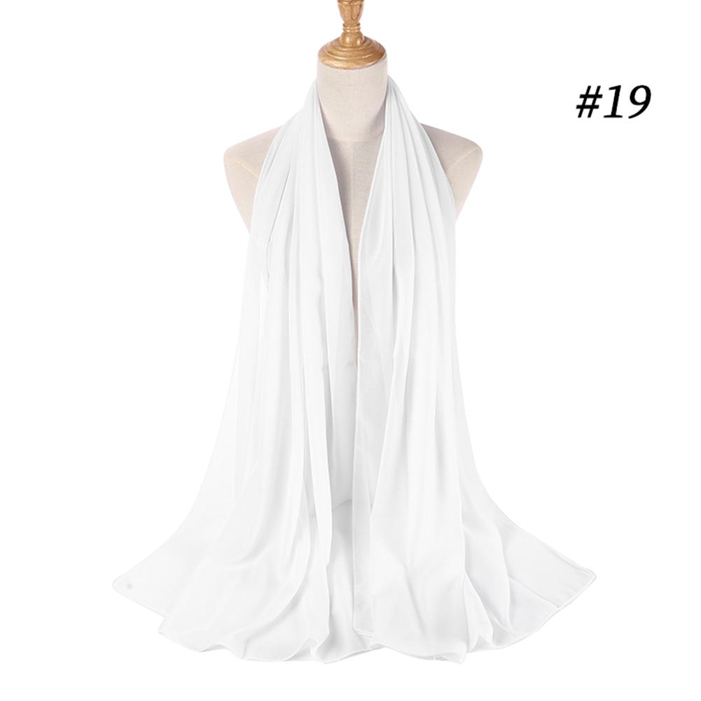 Solid Color Bubble Chiffon Muslim Hijab Wrap Shawl Scarf 70*175CM