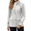 Womens Raincoats With Hood  Lightweight Outdoor Hooded Waterproof Windbreaker Solid Trench Coat Jacket Plus Size