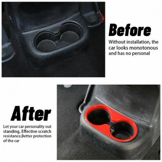 Red Car Cup Holder Frame Trim Cover Bezel For Jeep Wrangler JK 11-17 Accessories