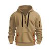 Winter Men's Fleece Sweatshirt Hoodie Zipper Multi-pocket Pullover Sports and Leisure