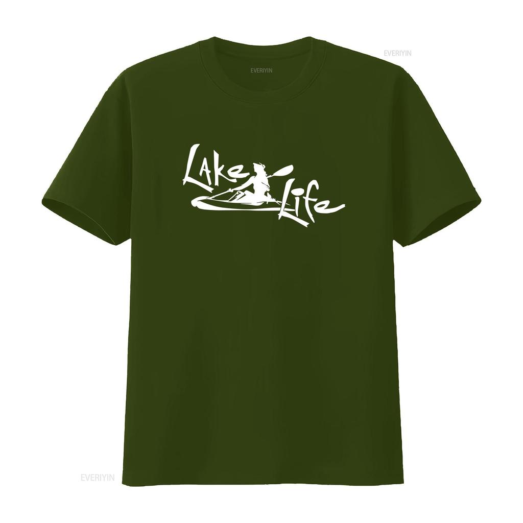 Lake Life 3 COTTON T SHIRT water worship wave kayak canoe paddle vintage Washed Comfortable Top For Everyday Wear Stylish