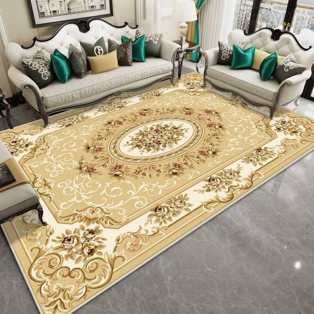 Luxury Decorative Rug for Living Room Flower Design Non-slip Room Decoration Home Mats Big Size Bedroom Carpet Machine Washable
