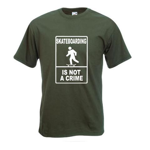 Skateboarding Is Not A Crime Skating TShirt Cool Skateboard Design Logo Tee