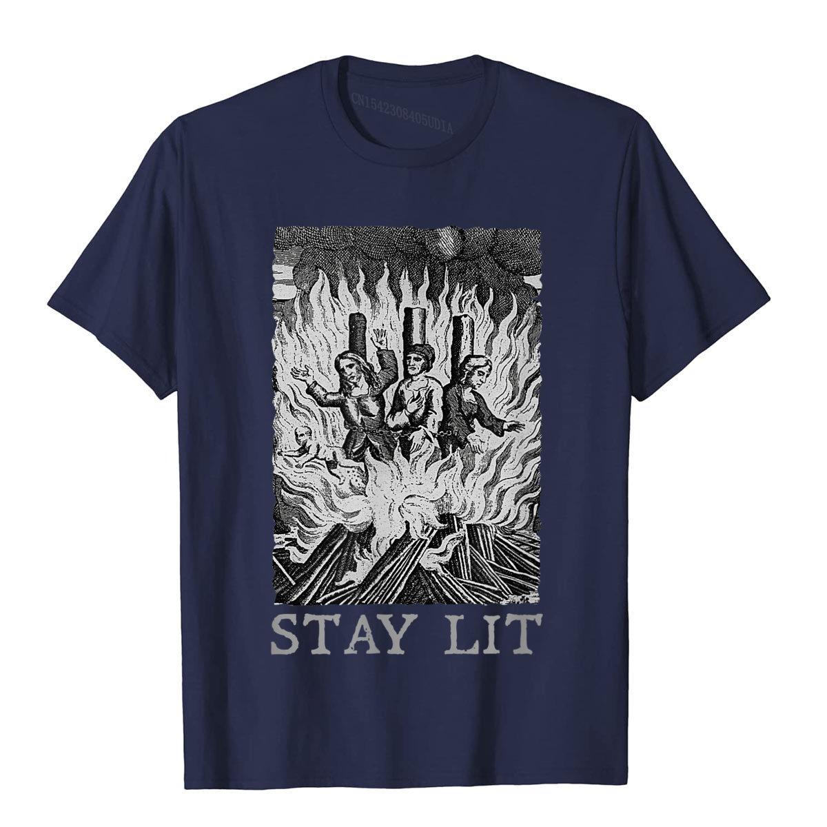 

Stay Lit Witches Funny Pagan Occult TShirt Cute Birthday Tops Tees Cotton Top TShirts For Unisex Cosie Christmas Clothing S