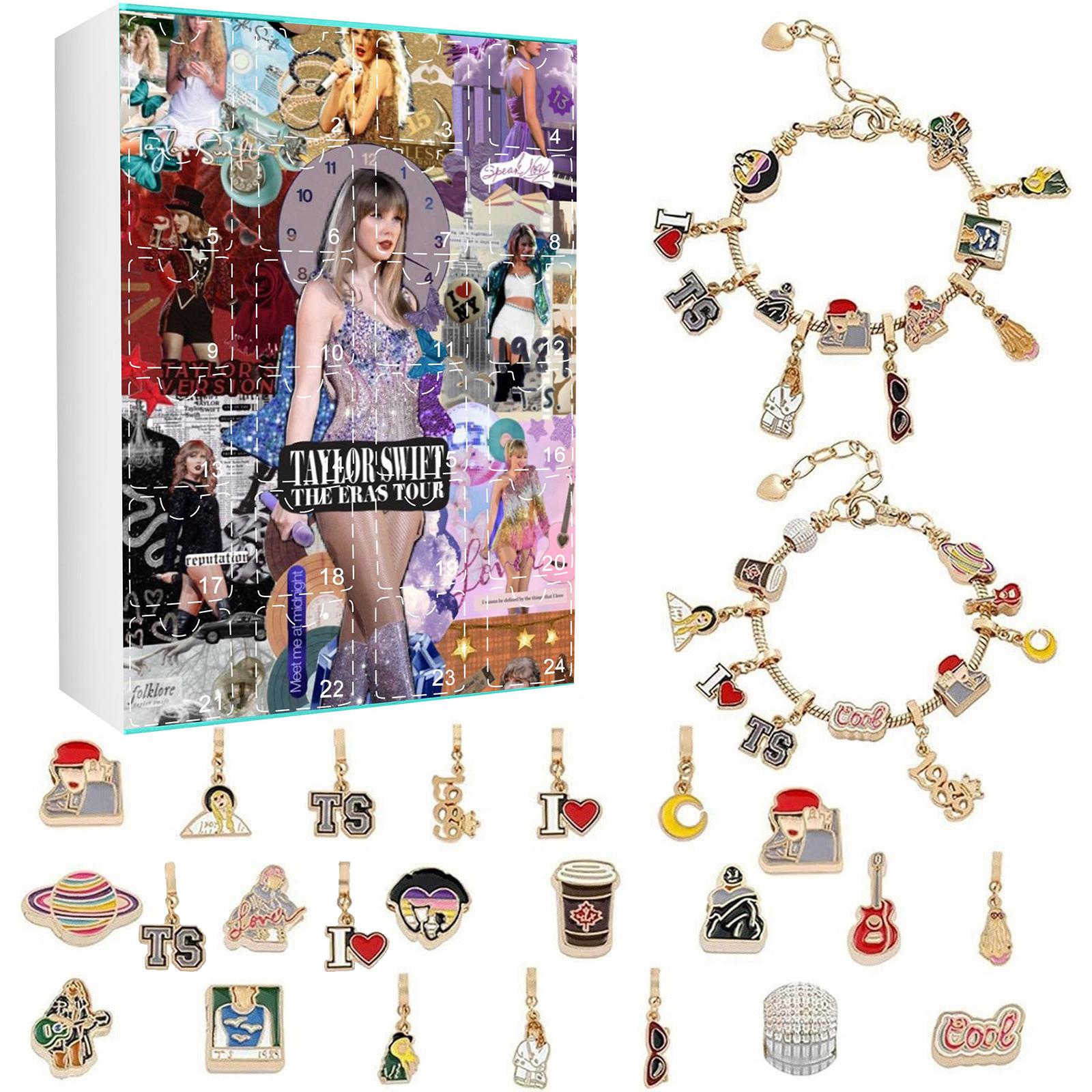 

Подарки с адвент-календарем, набор для изготовления браслетов своими руками для детей и взрослых, рождественский календарь обратного отсчета на 24 дня, ювелирные подарки One Size