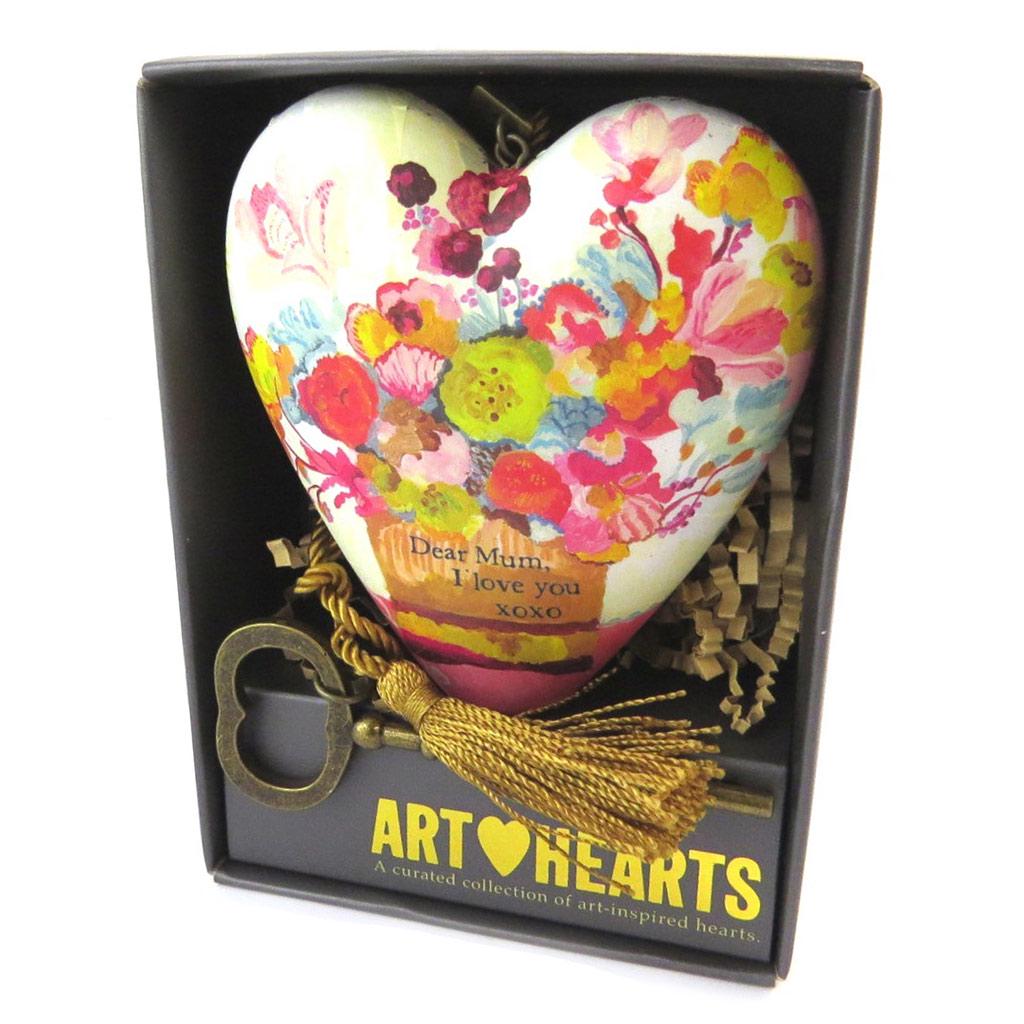 Les Trésors De Lily [P1142] - Objet de décoration 'Art Hearts' multicolore (Dear Mum I Love You) - 10x8. 5x3. 5 cm