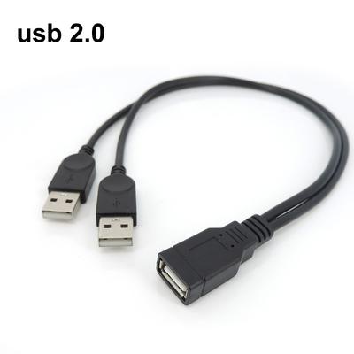 USB 2.0 A Buchse auf USB Stecker 2 Doppel Dual Netzteil USB Buchse Splitter Verlängerung Datenkabel HUB Ladung für Drucker