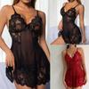 European & American Mesh Lace Backless Splicing Suspender Nightwear