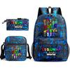Rhythm Box Children's Backpack Crossbody Bag Pencil Bag Rabub Cute Elementary School Bag Three-piece Set