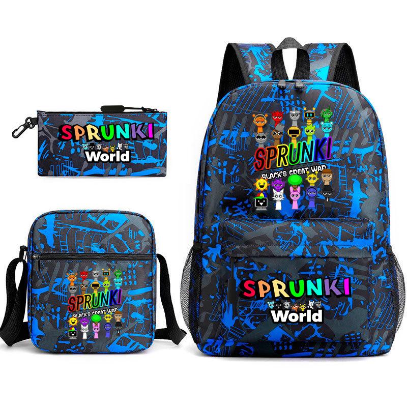 Rhythm Box Children's Backpack Crossbody Bag Pencil Bag Rabub Cute Elementary School Bag Three-piece Set