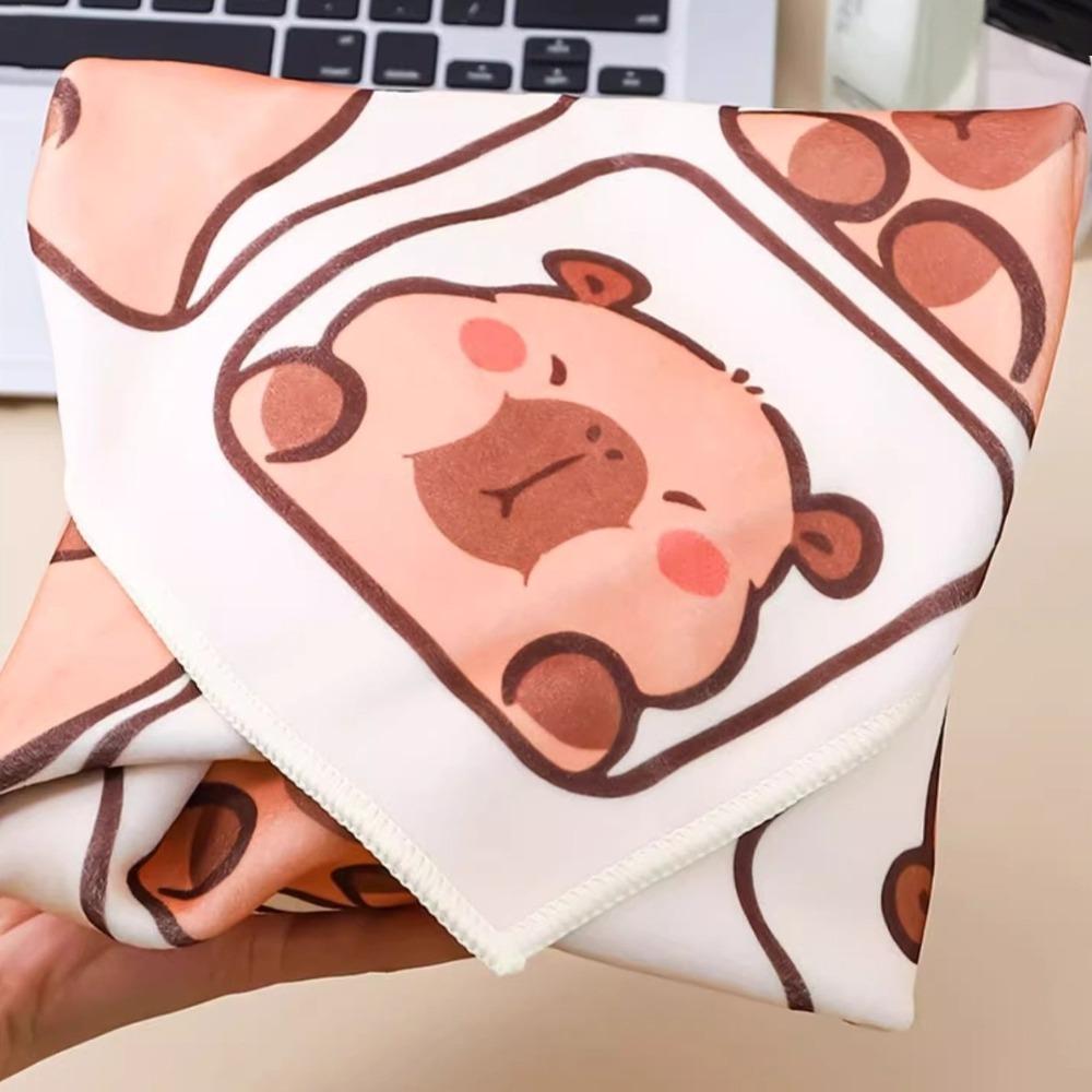 

Cute Folding Cosmetic Bag Capybara Pet Cat Wrap Sticky Cloth Foldable Camera Bag Cover Travel L-Cat