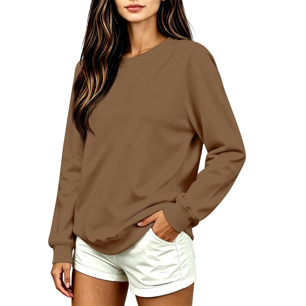 Damenmode Lässiger Langarm Bedruckter Rundhals-Sweatshirt