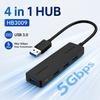 4-Port USB 3.0 Hub 5Gbps High Speed 4-in-1 Portable ABS USB Splitter Plug-and-Play Expansion for Laptops & PCs In Stock