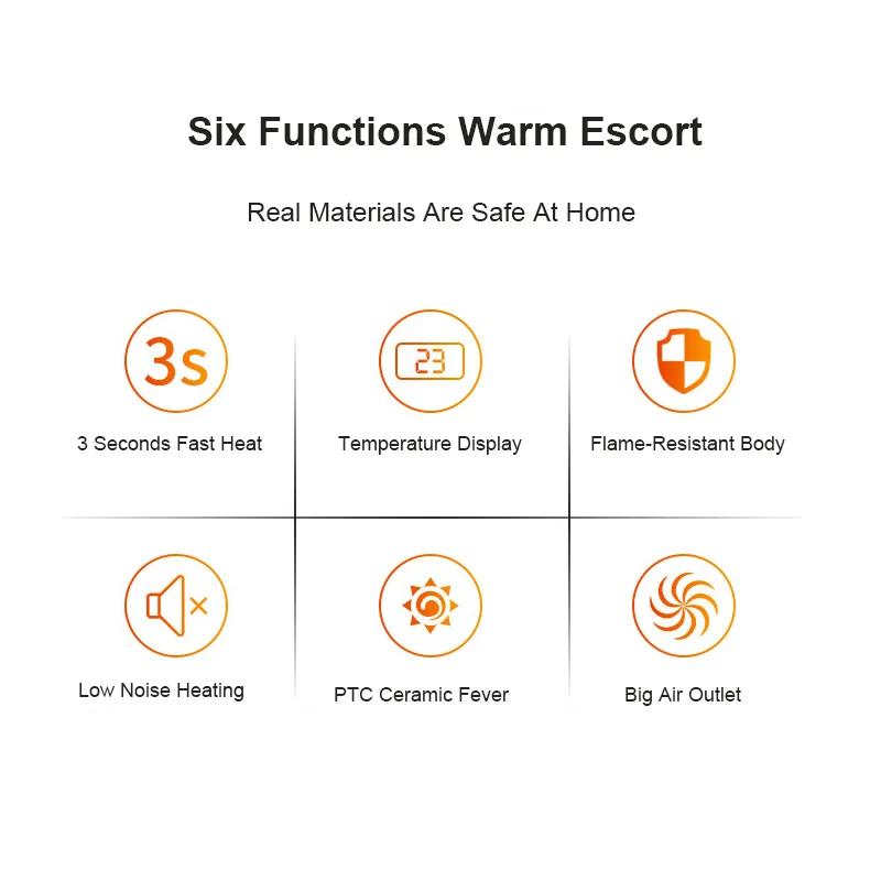 Air Heater Silent Remote Fast Heat Thermostat Electric Portable Heater Mini Wall Mount  Office Desktop Warm Air Heater