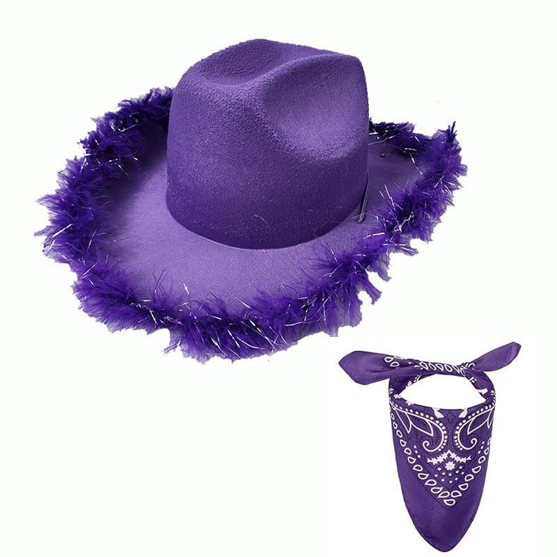 Halloween Fashion Fringe Cowboy Hat With Bandana Accessory For Parties Costume