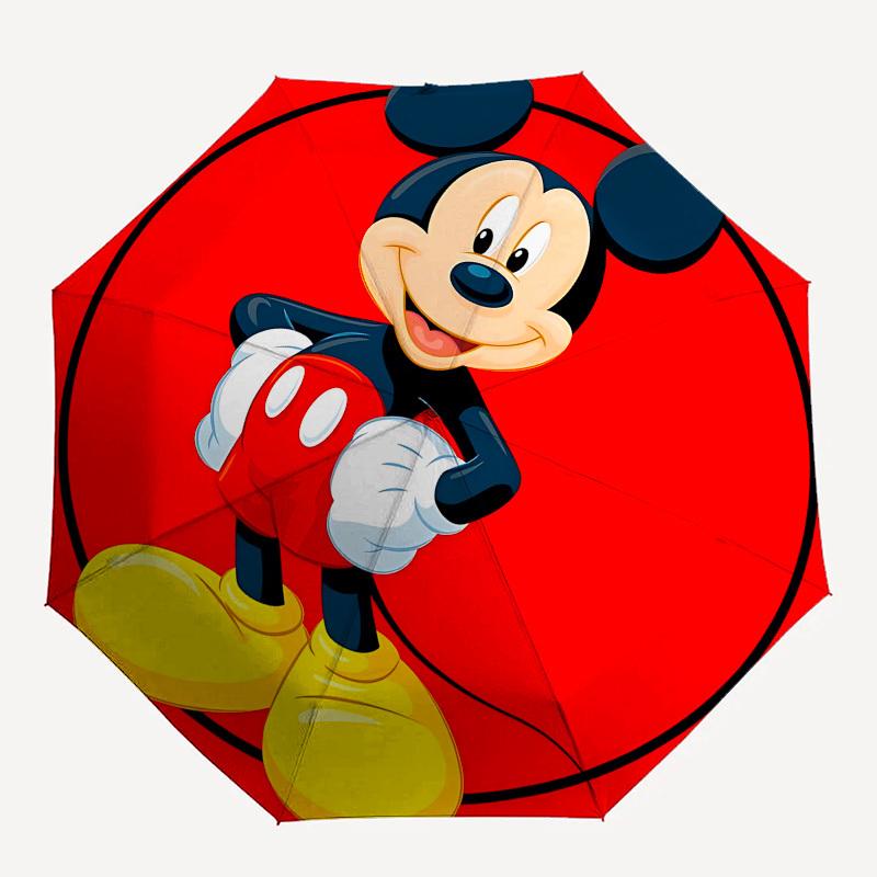 Mickey Mouse, Cartoon Themed Automatic Opening and Closing Umbrella, Brightly Colored 8-rib Portable Umbrella, Suitable for Men and Women, A Perfect G
