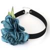 Temperament Romantisk Stor Rose Blomma Halsband Bred Svart Sammet Choker För Kvinnor Mode Hals Smycken Fest Present Hals Smycken