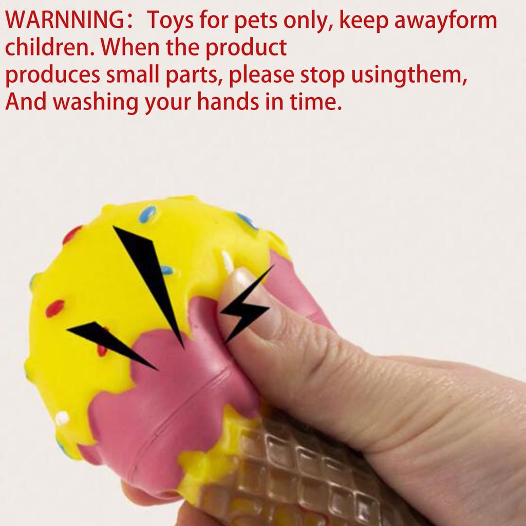 1pc - Dog Squeaky Toy - Interactive Ice Cream Cone Shaped Chew Toy for Dogs, Durable Puppy Teething Plaything for All Breed