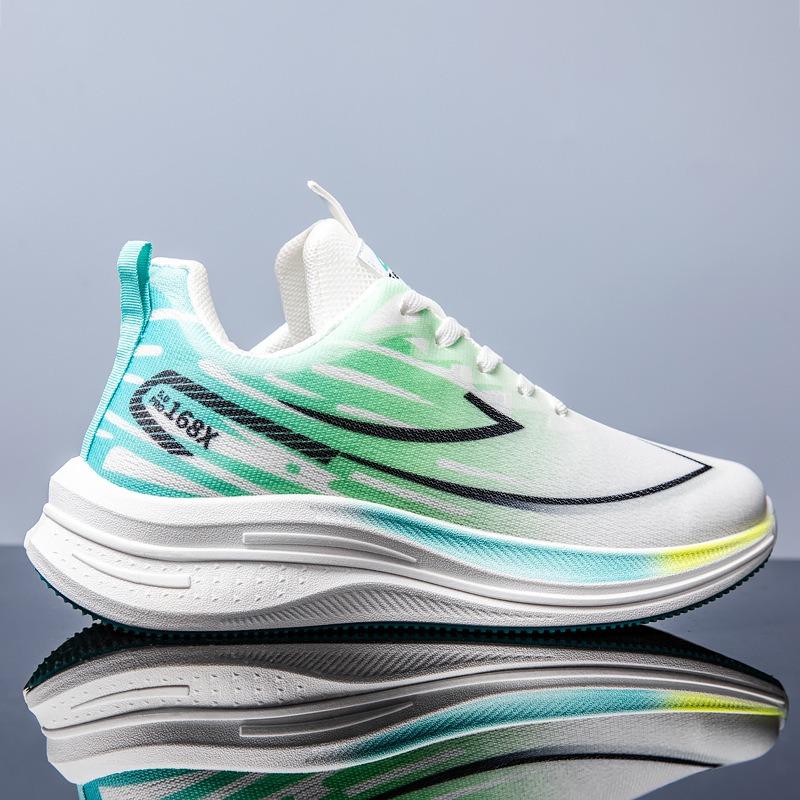 Mesh-Stoff Mode Schnürung Spritzguss Sportschuhe Frühling und Sommer atmungsaktiv flacher Absatz lässige Einzelschuhe